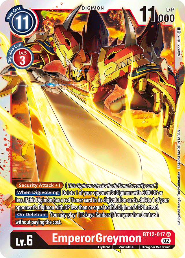 Digimon Card Across Time EmperorGreymon BT12-017 SR