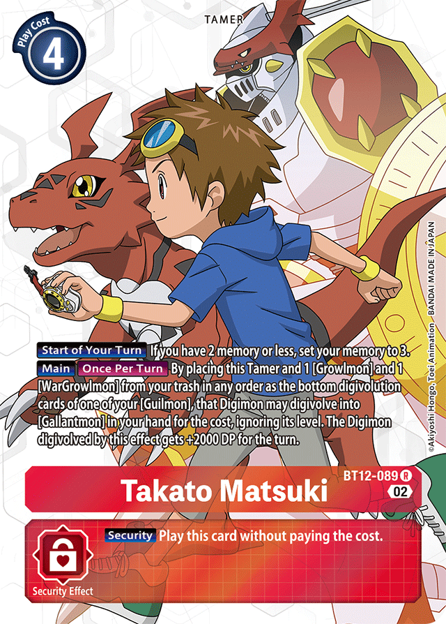 Digimon Card Across Time Takato Matsuki Alt Art BT12-089 R