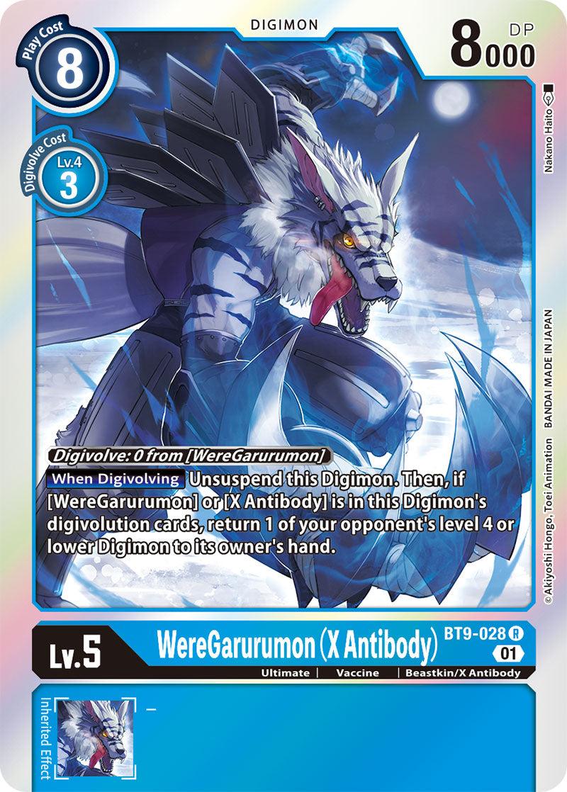 Digimon Card X Record WereGarurumon (X Antibody) BT9-028 R