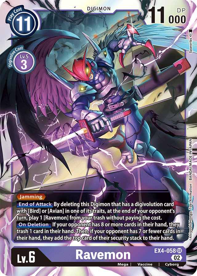 Digimon Card Alternative Being Ravemon EX4-058 SR