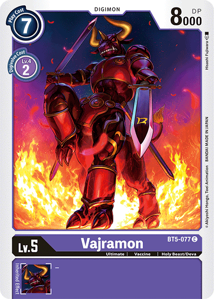 Digimon Card Battle of Omni Vajramon BT5-077 U