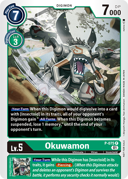Digimon Card Okuwamon P-075 P