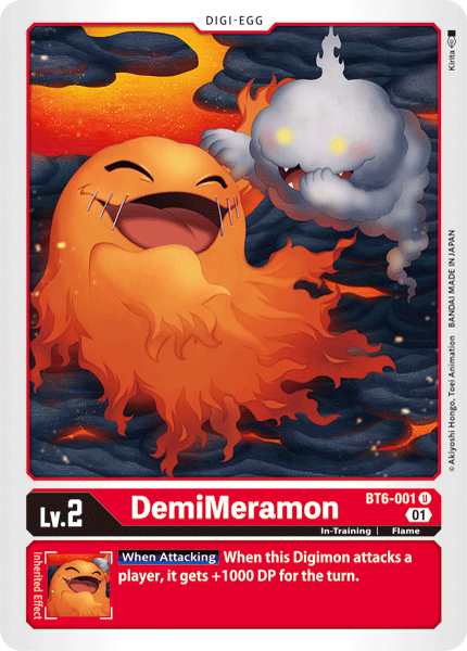 Digimon Card Double Diamond DemiMeramon BT6-001 U