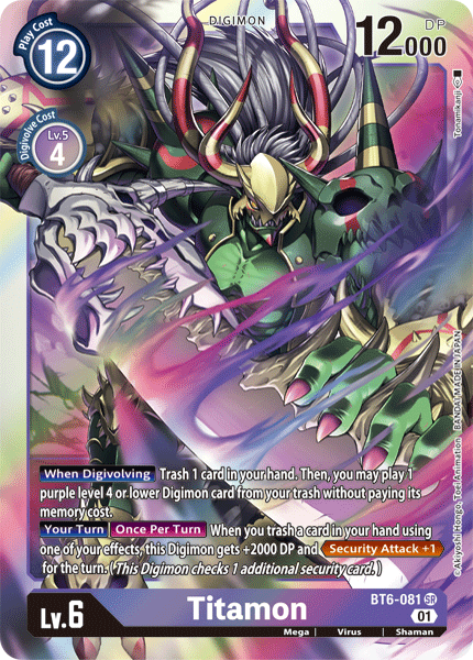 Digimon Card Double Diamond Titamon BT6-081 SR
