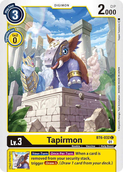 Digimon Card Double Diamond Tapirmon BT6-032 C