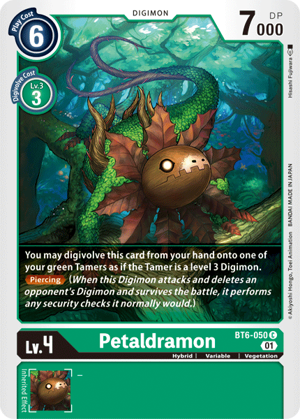 Digimon Card Double Diamond Petaldramon BT6-050 C
