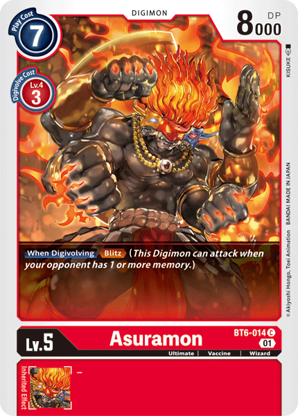 Digimon Card Double Diamond Asuramon BT6-014 C