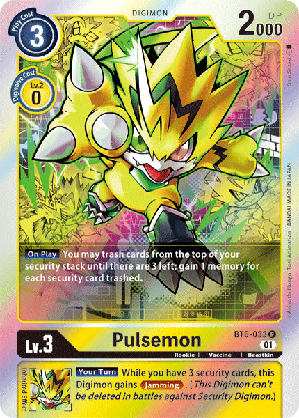 Digimon Card Double Diamond Pulsemon BT6-033 R