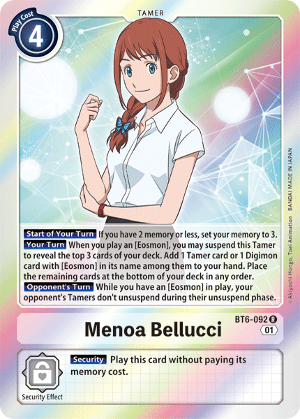 Digimon Card 双钻 Menoa Bellucci BT6-092 R
