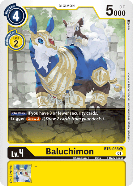 Digimon Card Double Diamond Baluchimon BT6-035 U