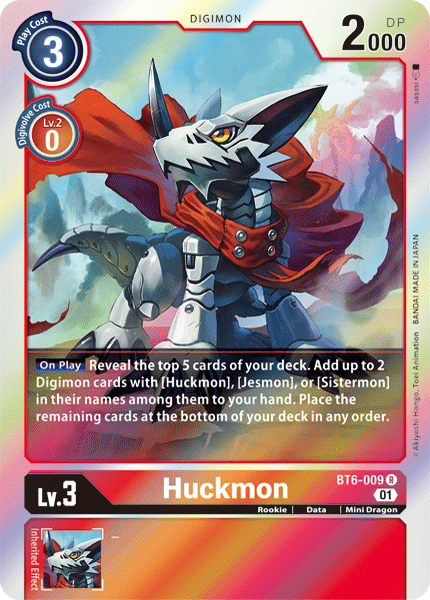 Digimon Card Double Diamond Huckmon BT6-009 R