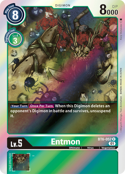 Digimon Karte Double Diamond Entmon BT6-052 R