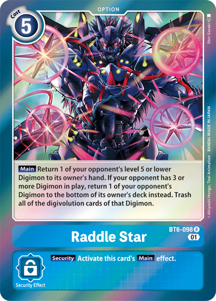 Digimon Card 双钻 Raddle Star BT6-098 R