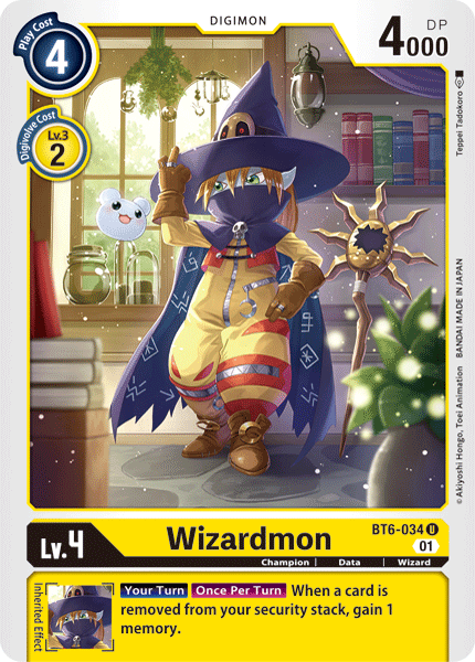 Digimon Card Double Diamond Wizardmon BT6-034 U