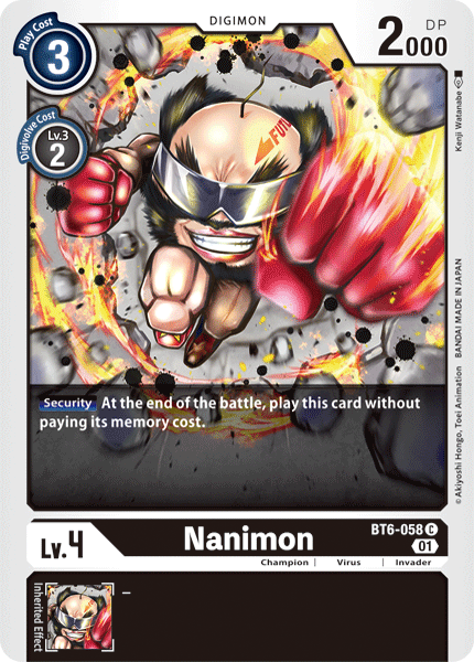 Digimon Card Double Diamond Nanimon BT6-058 C