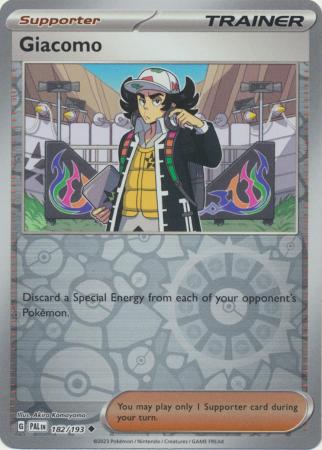 Pokemon Card Paldea Evolved 182/193 Giacomo Supporter Reverse Holo Uncommon *MINT*