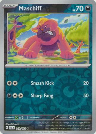 Pokemon Card Paldea Evolved 142/193 Maschiff Reverse Holo Common *MINT*