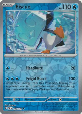 Pokemon Card Paldea Evolved 048/193 48/193 Eiscue Reverse Holo Uncommon *MINT*