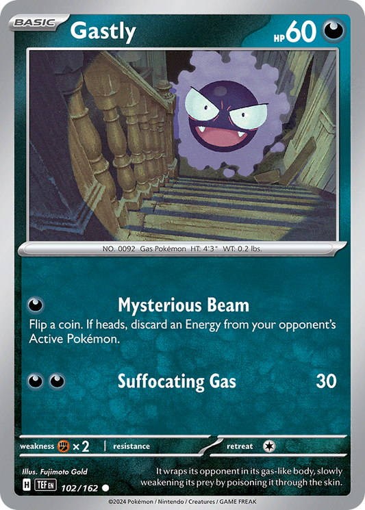 102/162 Gastly  Pokemon Card  Temporal Forces Common *MINT*