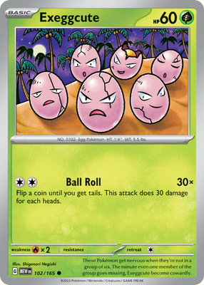 Pokemon Card Exeggcute 102/165 151  Common *MINT*