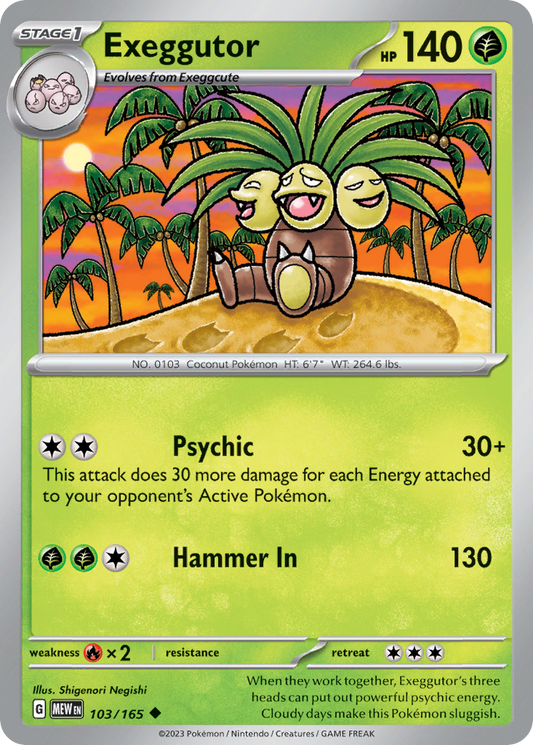 103/165 Exeggutor  Pokemon Card  151 Uncommon *MINT*