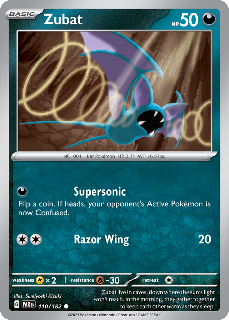 110/182 Zubat  Pokemon Card  Paradox Rift Common *MINT*