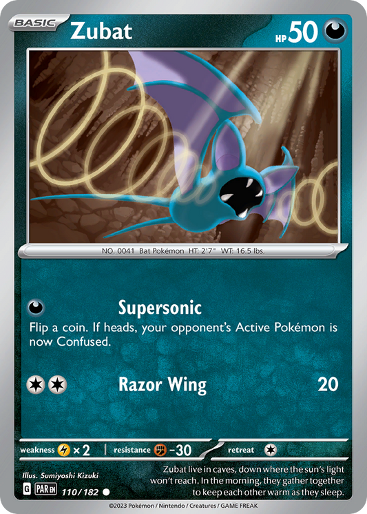 110/182 Zubat  Pokemon Card  Paradox Rift Common *MINT*