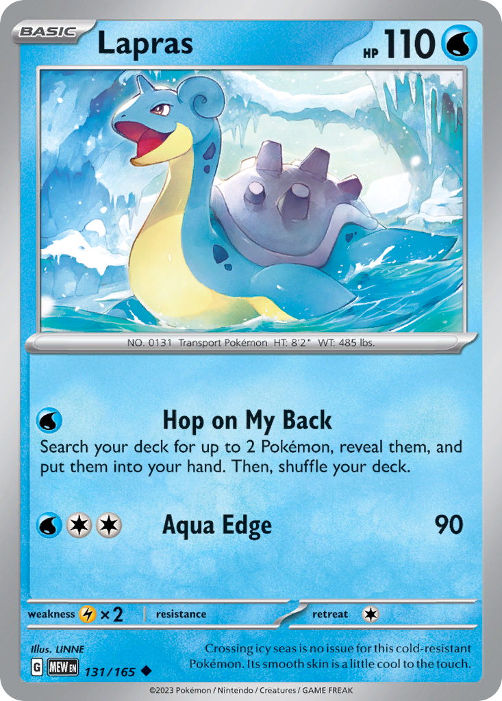 131/165 Lapras  Pokemon Card  151 Uncommon *MINT*