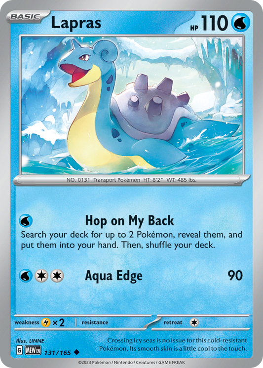 131/165 Lapras  Pokemon Card  151 Uncommon *MINT*