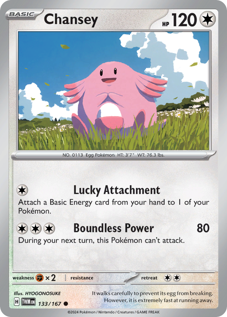 133/167 Chansey  Pokemon Card  Twilight Masquerade Common *MINT*