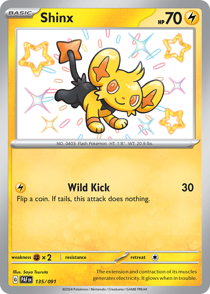 135/91 Shinx  Pokemon Card  Paldean Fates Shiny Rare *MINT*