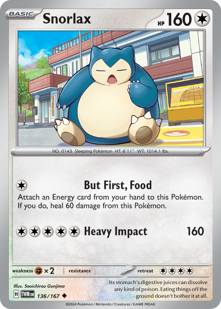 136/167 Snorlax  Pokemon Card  Twilight Masquerade Uncommon *MINT*