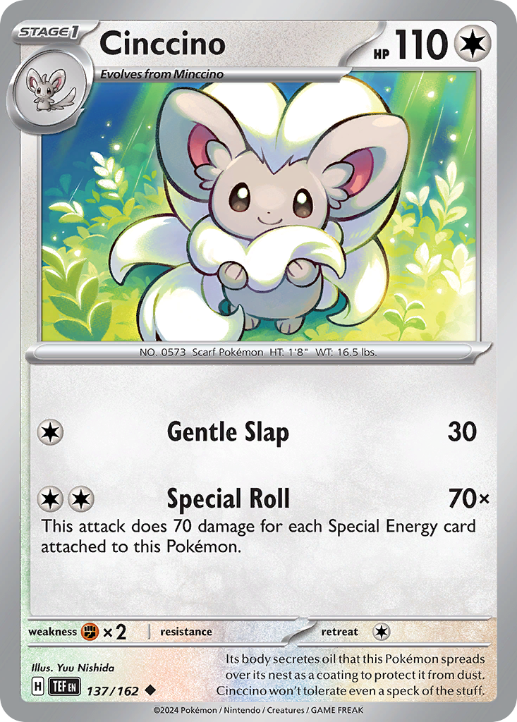 137/162 Cinccino  Pokemon Card  Temporal Forces Uncommon *MINT*