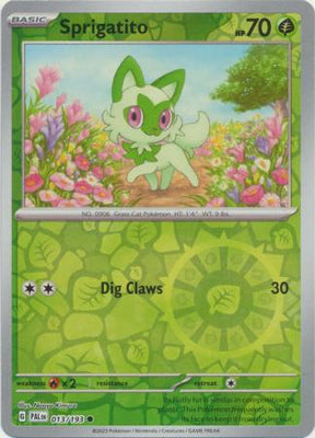 Pokemon Card Paldea Evolved 013/193 13/193 Sprigatito Reverse Holo Common *MINT*