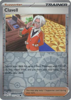 Pokemon Card Paldea Evolved 177/193 Clavell Supporter Reverse Holo Common *MINT*