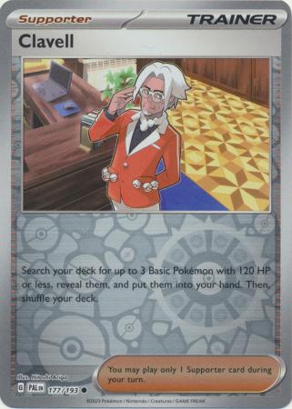 Pokemon Card Paldea Evolved 177/193 Clavell Supporter Reverse Holo Common *MINT*