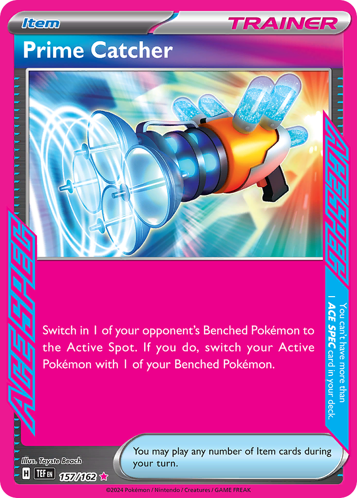 157/162 Prime Catcher  Pokemon Card  Temporal Forces ACE SPEC Rare Item, ACE SPEC *MINT*