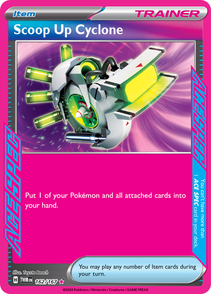 162/167 Scoop Up Cyclone  Pokemon Card  Twilight Masquerade ACE SPEC Rare Item, ACE SPEC *MINT*