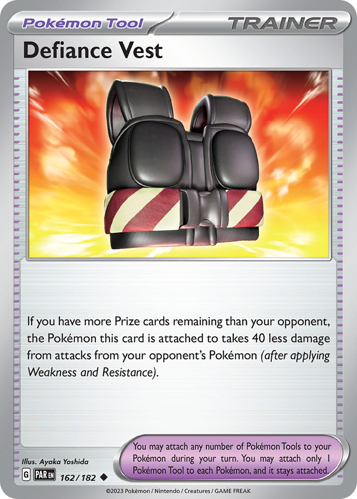 162/182 Defiance Vest  Pokemon Card  Paradox Rift Uncommon Pokemon Tool *MINT*