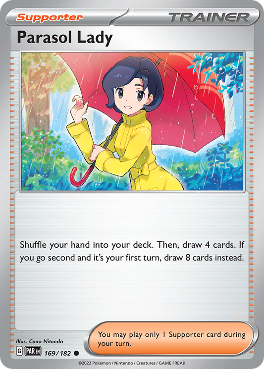 169/182 Parasol Lady  Pokemon Card  Paradox Rift Common Supporter *MINT*