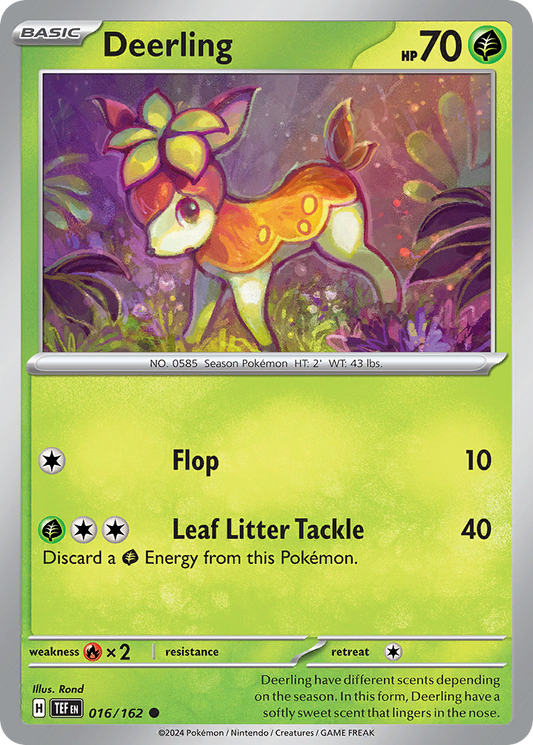 016/162 16/162 Deerling  Pokemon Card  Temporal Forces Common *MINT*