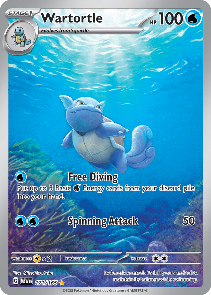 171/165 Wartortle  Pokemon Card  151 Illustration Rare *MINT*