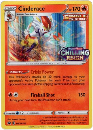 Pokemon Card SWSH Black Star Promos SWSH112 Cinderace *Mint*
