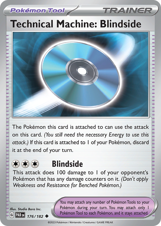 176/182 Technical Machine: Blindside  Pokemon Card  Paradox Rift Uncommon Pokemon Tool *MINT*