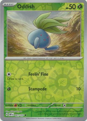 بطاقة بوكيمون Obsidian Flame 001/197 1/197 Oddish Reverse Holo Common *MINT*