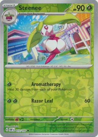 Pokemon Card Obsidian Flames 017/197 17/197 Steenee Reverse Holo Common *MINT*