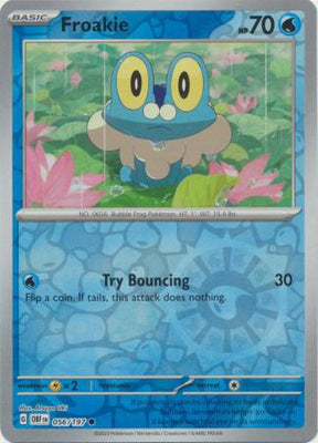 بطاقة بوكيمون Obsidian Flame 056/197 56/197 Froakie Reverse Holo Common *MINT*