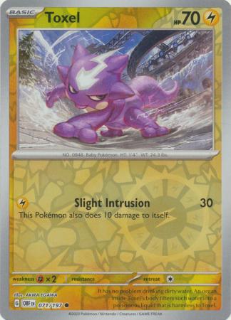 Pokemon Card Obsidian Flames 071/197 71/197 Toxel Reverse Holo Common *MINT*