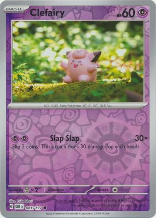 Pokemon Card Obsidian Flames 081/197 81/197 Clefairy Reverse Holo Common *MINT*