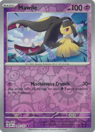 Pokemon Card Obsidian Flames 089/197 89/197 Mawile Reverse Holo Common *MINT*